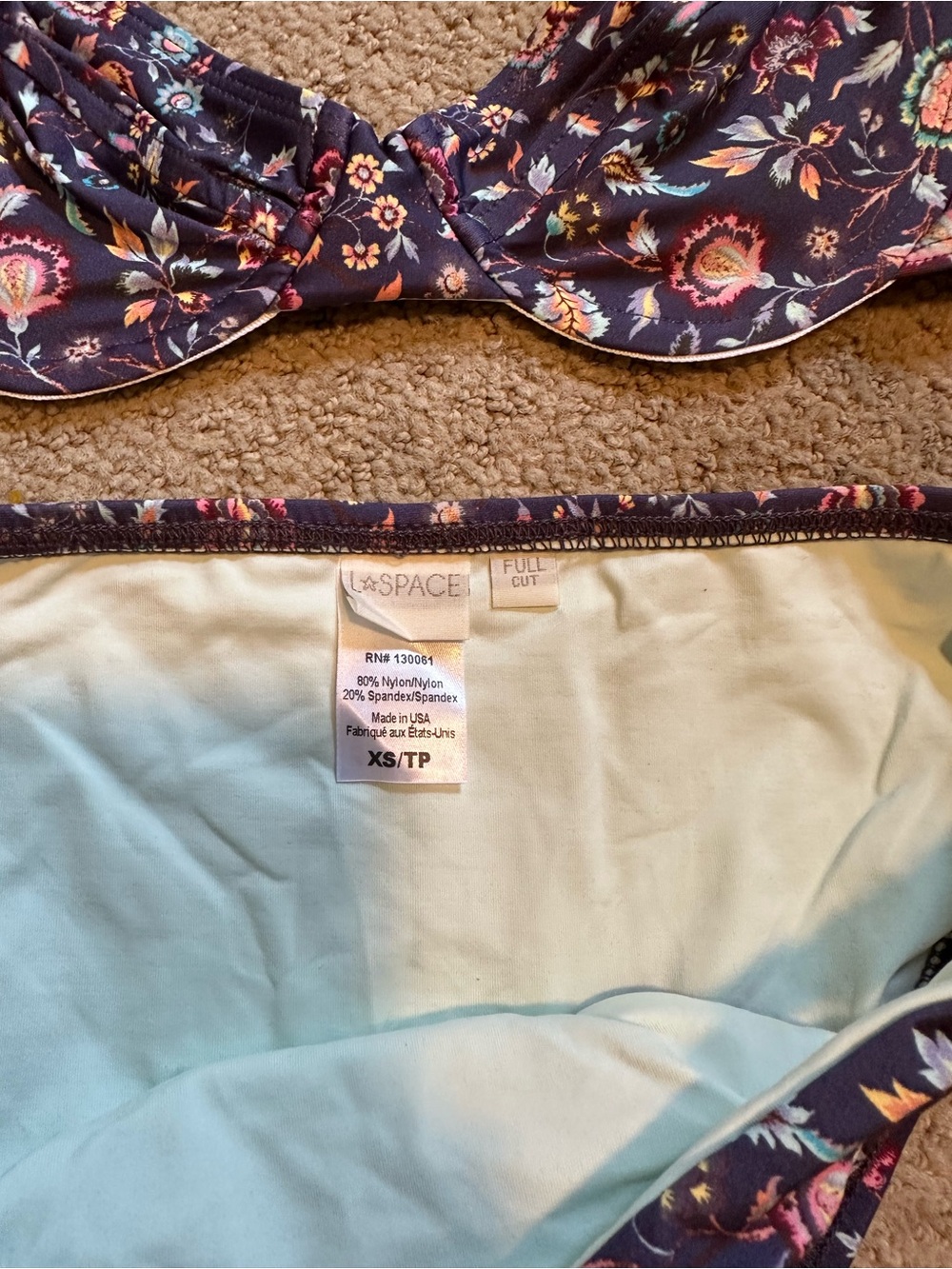 NWOT L*Space Liberty Mist Krissy Breakers bikini set extra small - Picture 3 of 5